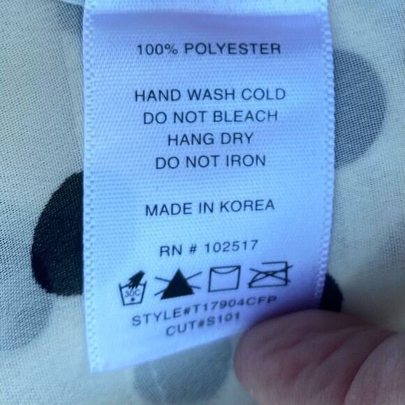 Soprano Women's Black White Sheer Sleeveless Polka Dot Peplum Tank Top Small - Picture 4 of 4